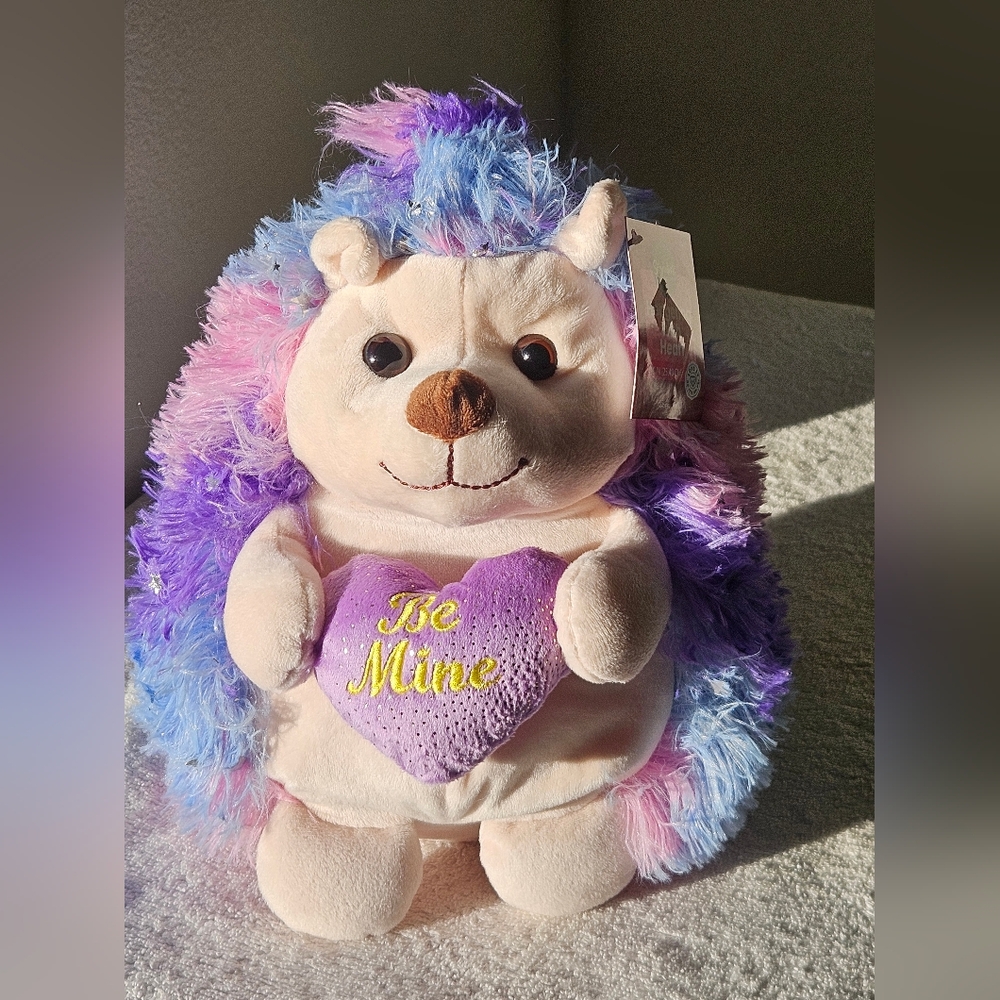 NWT Signature Studio Multicolor Hedgehog With Heart  Stuffed Animal